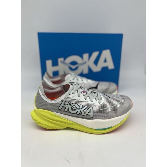 NEW Men's Size 9.5 HOKA Mach X 2 Running Shoes 1155119 White Citrus Yellow Gym - Picture 3 of 7